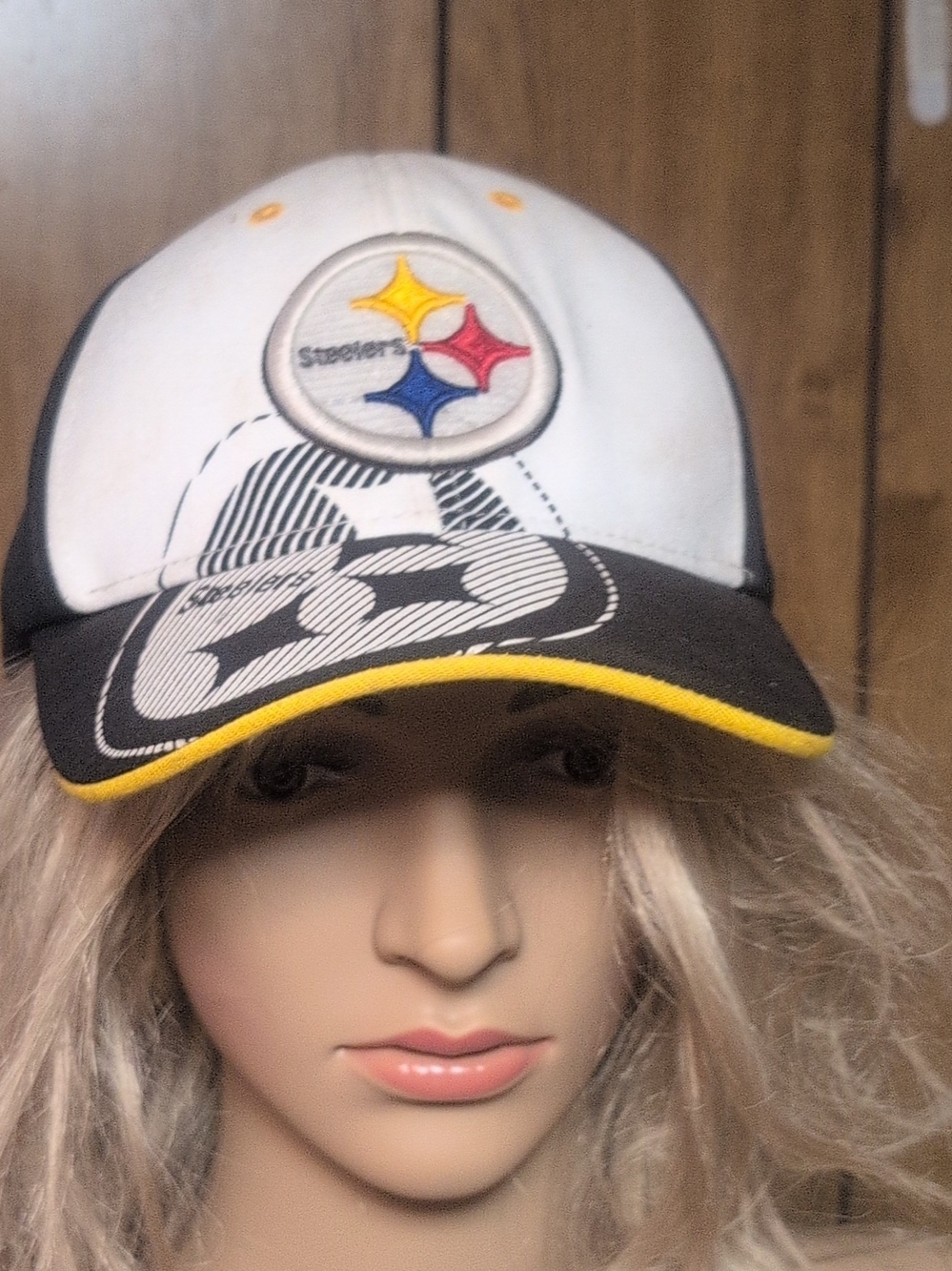 NFL Team Apparel Pittsburgh Steelers NFL Cap Hat Black White Yellow One Size